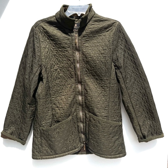 Barbour Green lightweight zip jacket quilted USA 8 - Picture 1 of 8